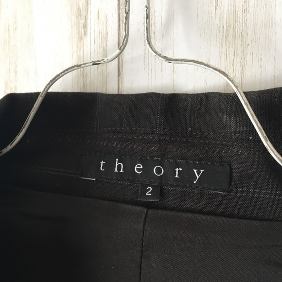 theory • Black Pinstripe 2Button Wool Blend Blazer - Picture 4 of 6